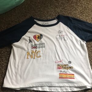 Blue And White Mid sleeve Shirt